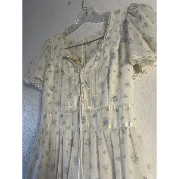 Vintage 70s Gunne Sax Cotton Cottagecore Maxi Floral Dress S Prairie Milkmaid - Picture 16 of 16